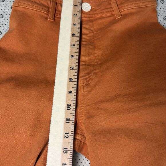 Zara The Marine Straight Wide Leg Jeans Raw Hem High Rise Womens Size 4 Coral - Picture 12 of 16